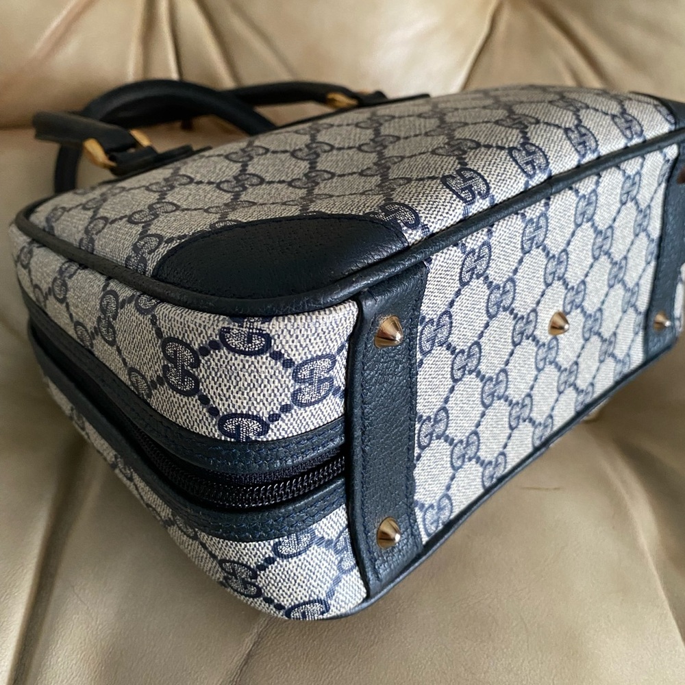 COA Gucci Vintage Mini Satchel GG Monogram Authentic Top Handle - Picture 7 of 15